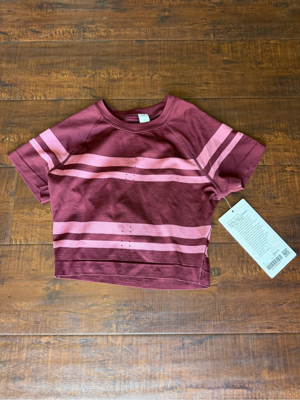 lululemon athletica Swiftly Tech Cropped Short-Sleeve Shirt 2.0 Stripe